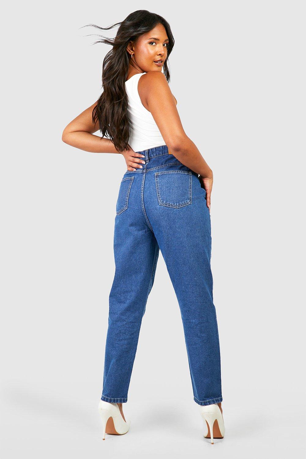 Indigo mom jeans shops